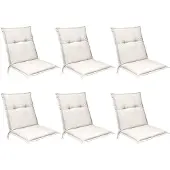 Beautissu Base NL Niedriglehner Auflage, 100x50x6cm, Natur, 6er Set, Outdoor
