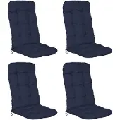 Beautissu Flair HL, 120x50x8cm, Dunkelblau, 4er Set, Gartenstuhlauflage, Outdoor