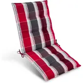 Beautissu Sun-NL Niedriglehner Auflage, 100x50x8cm, Rot-anthrazit gestreift