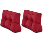 Beautissu ECO Style, 60x40x10cm, Rot, 2er Set, Gartenkissen, Rückenkissen