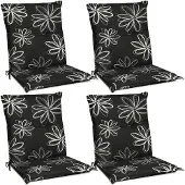 Beautissu Flores NL, 100x50x6cm, Schwarz mit Ornamenten, 4er Set, Outdoor