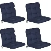 Beautissu Flair NL Niedriglehner Auflage, 100x50x8cm, Dunkelblau, 4er Set