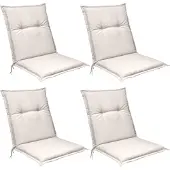 Beautissu Base NL Niedriglehner Auflage, 100x50x6cm, Natur, 4er Set, Outdoor