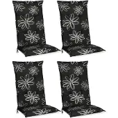 Beautissu Flores, 120x50x6cm, Mit Ornamenten, 4er Set, Gartenstuhlauflage