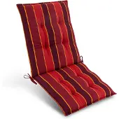 Beautissu Sun-NL Niedriglehner Auflage, 100x50x8cm, Rot gestreift, Outdoor