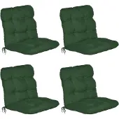 Beautissu Flair NL Niedriglehner Auflage, 100x50x8cm, Dunkelgrün, 4er Set