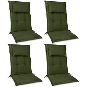 Beautissu HighLux HL, 120x50x7cm, Dunkelgrün, 4er Set, Gartenstuhlauflage