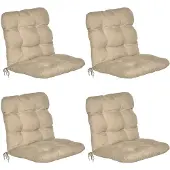 Beautissu Flair NL Niedriglehner Auflage, 100x50x8cm, Natur, 4er Set, Outdoor