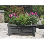 KHW Pflanzkübel Pflanzkasten auf Rollen mit Bewässerungssystem, BxTxH: 79x35x33 cm