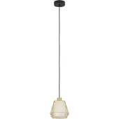 Eglo Hängeleuchte Ciudadela, Ø 18 cm, schwarz/messing, Stahl