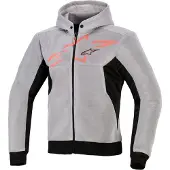 Alpinestars Chrome Superairflow Motorrad Zip Hoodie, schwarz/grau/rot, XL