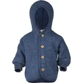 Engel - Kinder Kapuzenjacke mit Holzknöpfen - Wolljacke Gr 98/104 blau