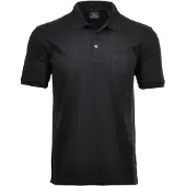 Ragman Herren Poloshirt - Oberteil, Softknit-Polo, Baumwollmischung, Brusttasche, Knopfleiste, kurz, einfarbig Schwarz 6XL