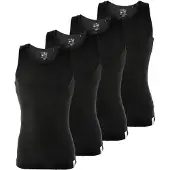 Mustang Unterhemd "Unterhemd 4er Pack", Herren, Gr. XXL, N-Gr, schwarz, Obermaterial: 100% Baumwolle CO., Unterhemden Unterhemd