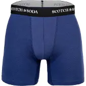 Scotch & Soda Boxershorts "Boxershort Solid Cotton Stretch 3er Pack", Herren, Gr. M, bunt (schwarz, blau, grau), Obermaterial: 95% Baumwolle CO. 5% Elasthan EL., Unterhosen Boxershorts
