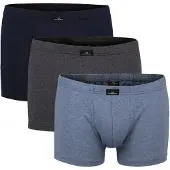 Götzburg Boxershorts GÖTZBURG "Boxershort 3er Pack", Herren, Gr. XL, blau (blau, grau), Obermaterial: 95% Baumwolle CO. 5% Elasthan EL., Unterhosen Boxershorts