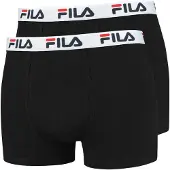 FILA Boxershorts "Boxershort 2er Pack", Herren, Gr. S, schwarz, Obermaterial: 95% Baumwolle CO. 5% Elasthan EL., Unterhosen Boxershorts