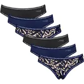 Sloggi Slip "Slip GO Crush Mini C6P 6er Pack", Damen, Gr. XS, blau, Obermaterial: 95% Baumwolle CO. 5% Elasthan EL., Unterhosen Slip