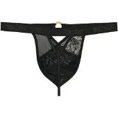 WOH String "String Pure Seduction G-String 1er Pack", Herren, Gr. XL, schwarz, Obermaterial: 83% Polyamid PA. 11% Elasthan EL. 6% Metall MT., Unterhosen String