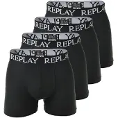Replay Boxershorts "Boxershort 4er Pack", Herren, Gr. M, schwarz, Obermaterial: 95% Baumwolle CO. 5% Elasthan EL., Unterhosen Boxershorts