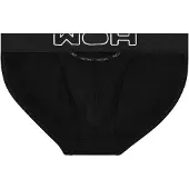 WOH Herren Tanga-Slip - Sexy Fun, Baumwol-Mix, Eingriff, einfarbig Schwarz / S