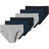 Schiesser Slip "Slip 6PACK Supermini "95/5" 6er Pack", Herren, Gr. XXL, bunt (schwarz, blau, grau), Obermaterial: 95% Baumwolle CO. 5% Elasthan EL., Unterhosen Slip
