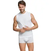 Schiesser Herren Unterhemden, 4er Pack - "Essentials", Muscleshirt, Rundhals, Baumwolle
