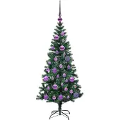 vidaXL Künstlicher vorbeleuchteter Weihnachtsbaum Grün 120 cm