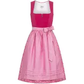Nübler Dirndl NÜBLER "Dirndl Midi Karla", Damen, Gr. 42, EURO, rosa, Obermaterial: 90% Polyamid PA. 10% Viskose CV., Kleider Dirndl