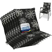Beautissu Flores NL Niedriglehner Auflage, 100x50x6cm, Mit Ornamenten, 8er Set