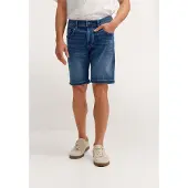 Bugatti Bermudas "DynamicSeries", Herren, Gr. 54, Normalgrößen, blau (335, blau), 84% Baumwolle, 15% Polyester, 1% Elasthan, unifarben, normal, Hosen Bermudas, mit Stretch-Funktion