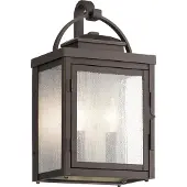 Kichler Wandleuchte Carlson E14 40W IP44 Aluminium Bronze gerieben, Glas klar B:20.8cm Ø20.8cm dimmbar