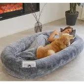 OEM Orthopädisches Hundebett groß mit hohem Rand 175x100 cm Plüsch
