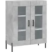 vidaXL Highboard Betongrau 69,5x34x180 cm Holzwerkstoff