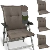 Beautissu HighLux NL Niedriglehner Auflage, 105x50x7cm, Taupe, 4er Set, Outdoor