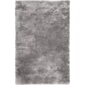 Obsession Hochflor-Teppich "My Curacao 490", silber (silberfarben), B:160cm H:35mm L:230cm, Mikropolyester, Teppiche, Hochflor-Teppich, Uni-Farben, sehr weicher Kuschelflor, handgetuftet