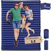 Markenlos Luftbett mit Eingebauter Pumpe - Selbstaufblasend - Schlafmatte für Zwei - XL 140 x 200 cm