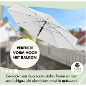 OEM Runder Balkon-Schirm 200cm dunkelgrau kantelbar