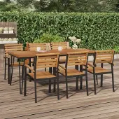 The Living Store Gartentisch Haarnadel-Tischbeine 200x90x75 cm Akazie Massivholz