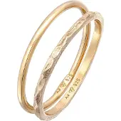 Elli Ring-Set "Ring Stapelringe Stacking Bandring 2er Set 925 Silber" Gr. 52, gold, Fingerringe, Damen, 52, ohne Stein, Silber 925 (Sterlingsilber), 1mm, Ring-Set
