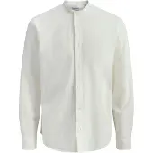 Jack & jones Langarmhemd "JJEBREEZE LINEN BLEND BAND SHIRT L PLS" mit Stehkragen