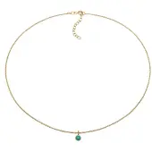 Elli Choker "Halskette Choker Solitär Howlith Türkis 925 Silber" Gr. 36, gold, Halsketten, Damen, mit Steinen, Silber 925 (Sterlingsilber), Choker