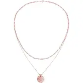 Elli Silberkette "Halskette Layer Münze Figaro Boho 925 Silber" Gr. 40, rosa (rosegold), Halsketten, Damen, 40, Silber 925 (Sterlingsilber), Silberkette