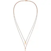 Elli Silberkette "Halskette 2-lagig Layer Kreis Stab Geo 925 Silber" Gr. 45, rosa (rosegold), Halsketten, Damen, 45, Silber 925 (Sterlingsilber), Silberkette