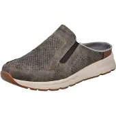 Rieker Clog , Herren, Gr. 40, braun, Lederimitat, Schuhe Clog, Sommerschuh, Hausschuh mit seitlichen Stretcheinsätzen