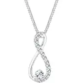 Elli Silberkette "Halskette Infinity Unendlichkeit 925 Silber, mit Kristallen von Swarovski" Gr. 45, silber, Halsketten, Damen, Silber 925 (Sterlingsilber), Silberkette