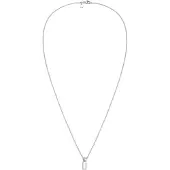KUZZOI Kette mit Anhänger "Halskette Topas Rechteck Weiß 925 Sterling Silber" Gr. 50, silber, Halsketten, Herren, ohne Stein, Silber 925 (Sterlingsilber), Kette mit Anhänger