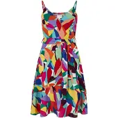 Apricot Maxikleid "Buntes Spaghettikleid" mit Bindeband, 2 tlg. in Wickeloptik