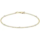 Elli Armkette "Armband Eleganz Basic 925 Silber, mit Kristallen von Swarovski" Gr. 200, gold, Armbänder, Damen, 200, Silber 925 (Sterlingsilber), Armkette