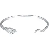 Elli Armreif PREMIUM "Armband Armreif Offen Schlangen Motiv 925 Silber vergoldet" Gr. 160, silber, Armbänder, Damen, Silber 925 (Sterlingsilber), Armreif